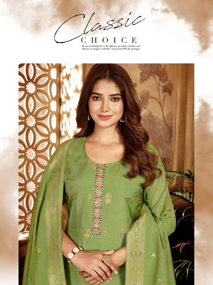 P 508 N 509 Journey Design Muslin Readymade Pant Style Suits