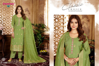 P 508 N 509 Journey Design Muslin Readymade Pant Style Suits