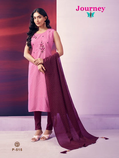 P 514-516 Journey Design Doby Pattern Readymade Pant Style Suits