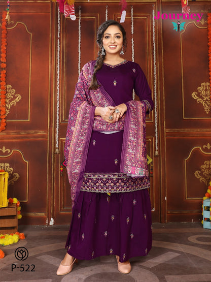 P 521-522 Journey Design Modal Chanderi Readymade Sharara Suits