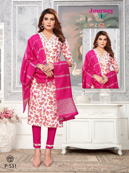 P 531-534 Journey Design Modal Chanderi Readymade Pant Style Suits