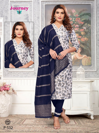 P 531-534 Journey Design Modal Chanderi Readymade Pant Style Suits
