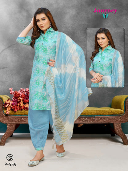 P 552-565 Journey Design Modal Chanderi Afghani Readymade Suit