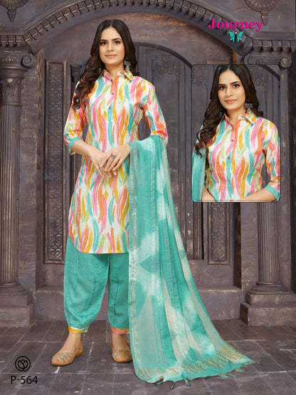P 552-565 Journey Design Modal Chanderi Afghani Readymade Suit