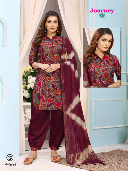 P 552-565 Journey Design Modal Chanderi Afghani Readymade Suit