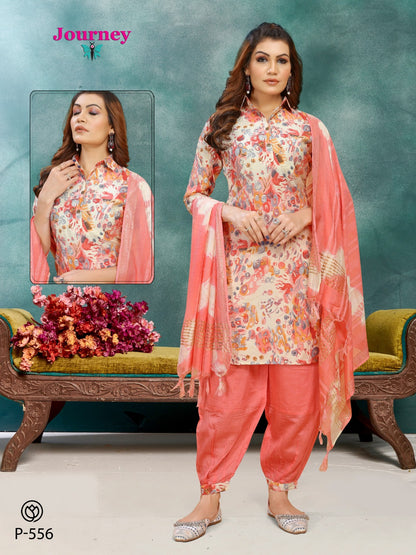 P 552-565 Journey Design Modal Chanderi Afghani Readymade Suit