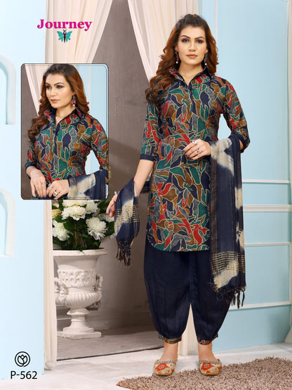 P 552-565 Journey Design Modal Chanderi Afghani Readymade Suit
