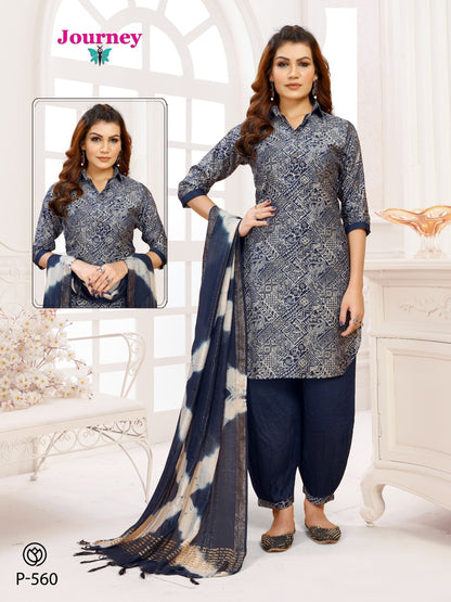 P 552-565 Journey Design Modal Chanderi Afghani Readymade Suit