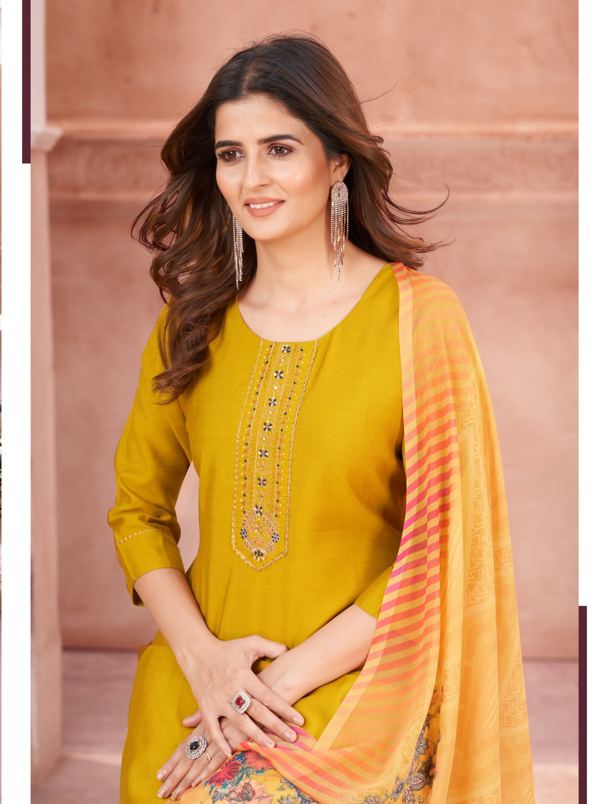 P 566-567 Journey Design Silk Readymade Pant Style Suits