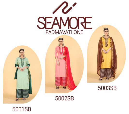 Padmavati One Seamore Rayon Readymade Plazzo Style Suits