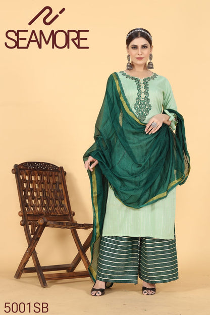 Padmavati One Seamore Rayon Readymade Plazzo Style Suits