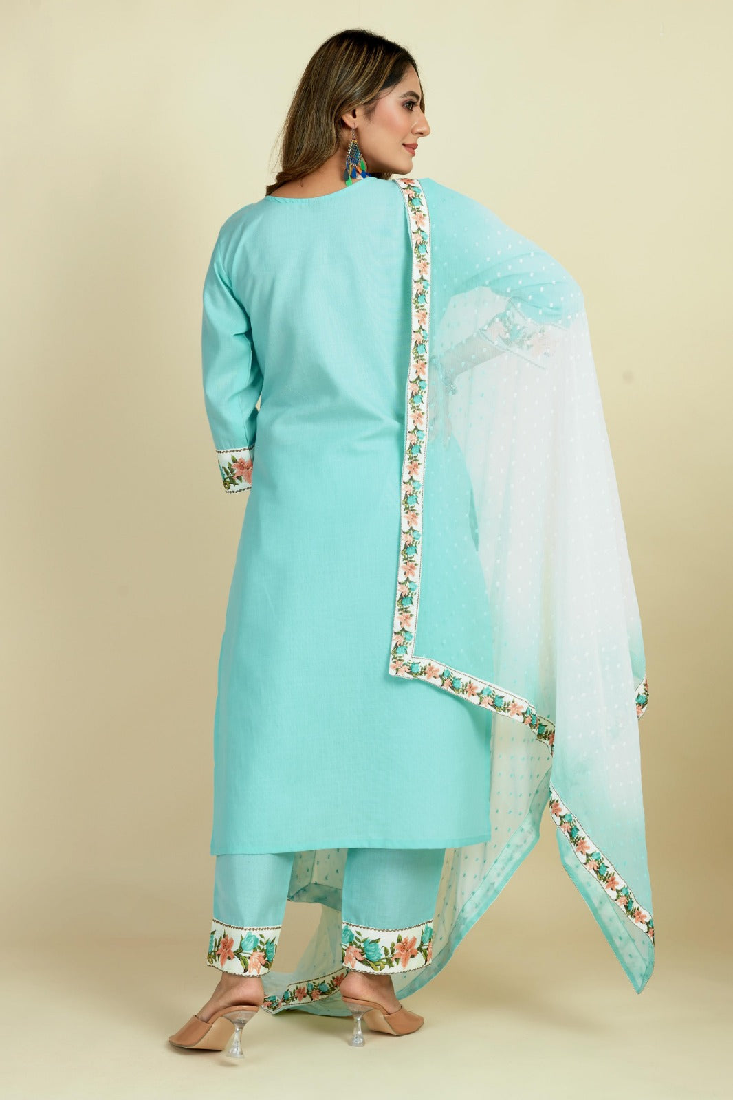 Padmavati Three Seamore Cotton Blend Readymade Pant Style Suits