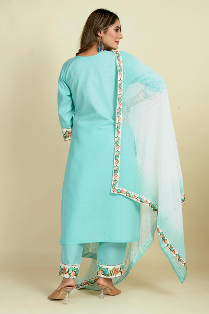 Padmavati Three Seamore Cotton Blend Readymade Pant Style Suits