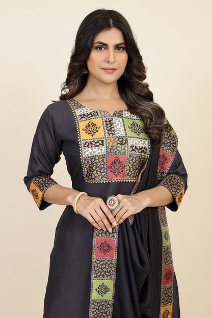 Padmavati Two Seamore Chinon Silk Readymade Pant Style Suits