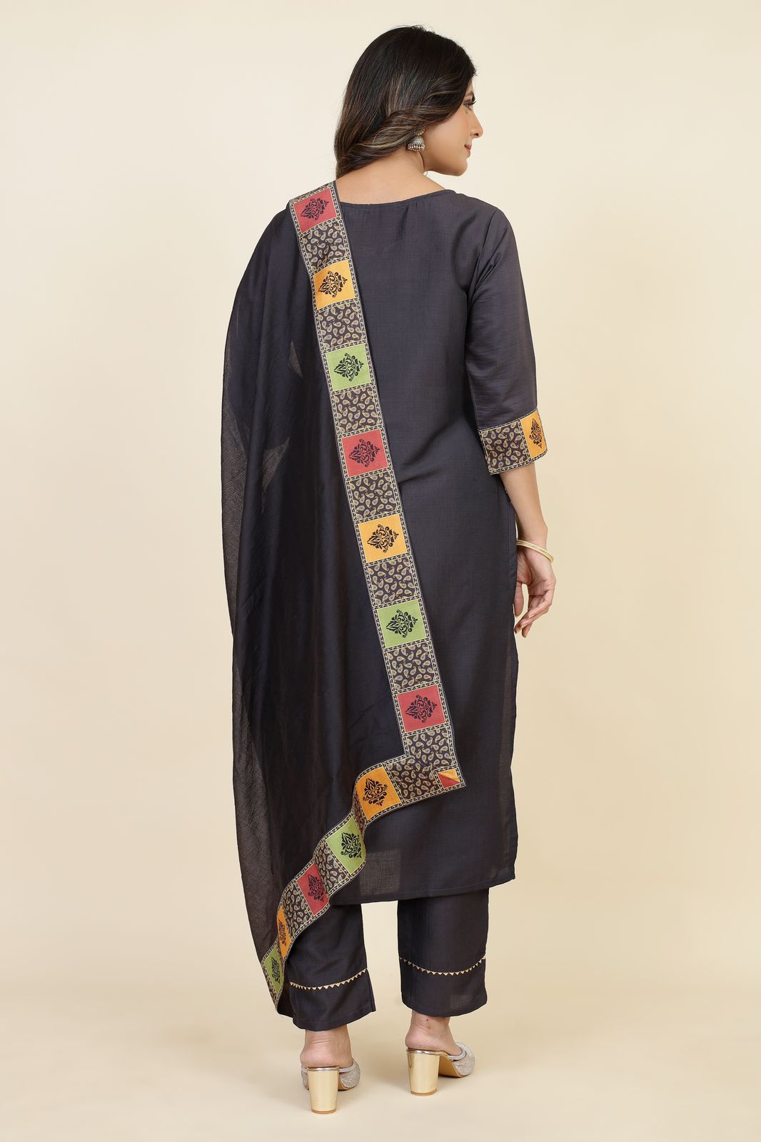 Padmavati Two Seamore Chinon Silk Readymade Pant Style Suits