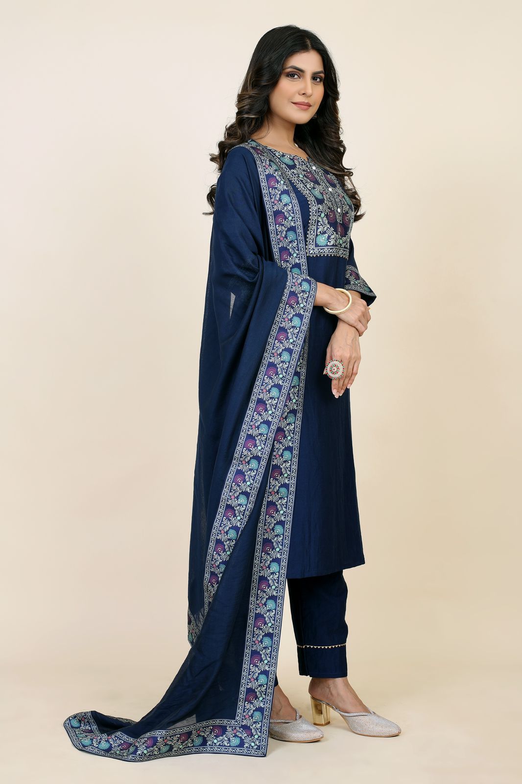 Padmavati Two Seamore Chinon Silk Readymade Pant Style Suits