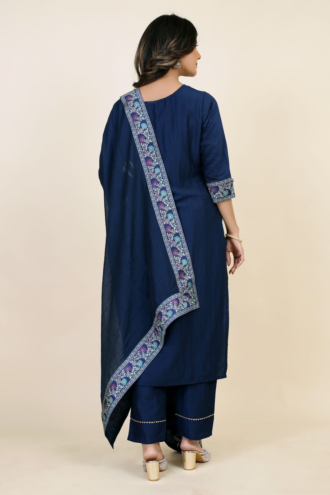 Padmavati Two Seamore Chinon Silk Readymade Pant Style Suits