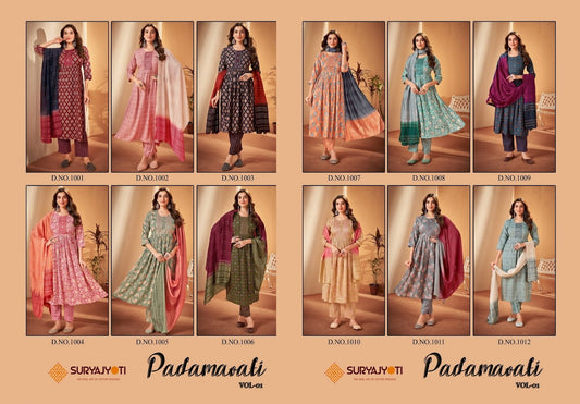 Padmavati Vol 1 Suryajyoti Rayon Readymade Pant Style Suits