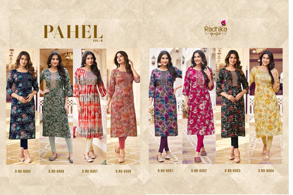 Pahel Vol 6 Radhika Lifestyle Liva Reyon Long Straight Kurti