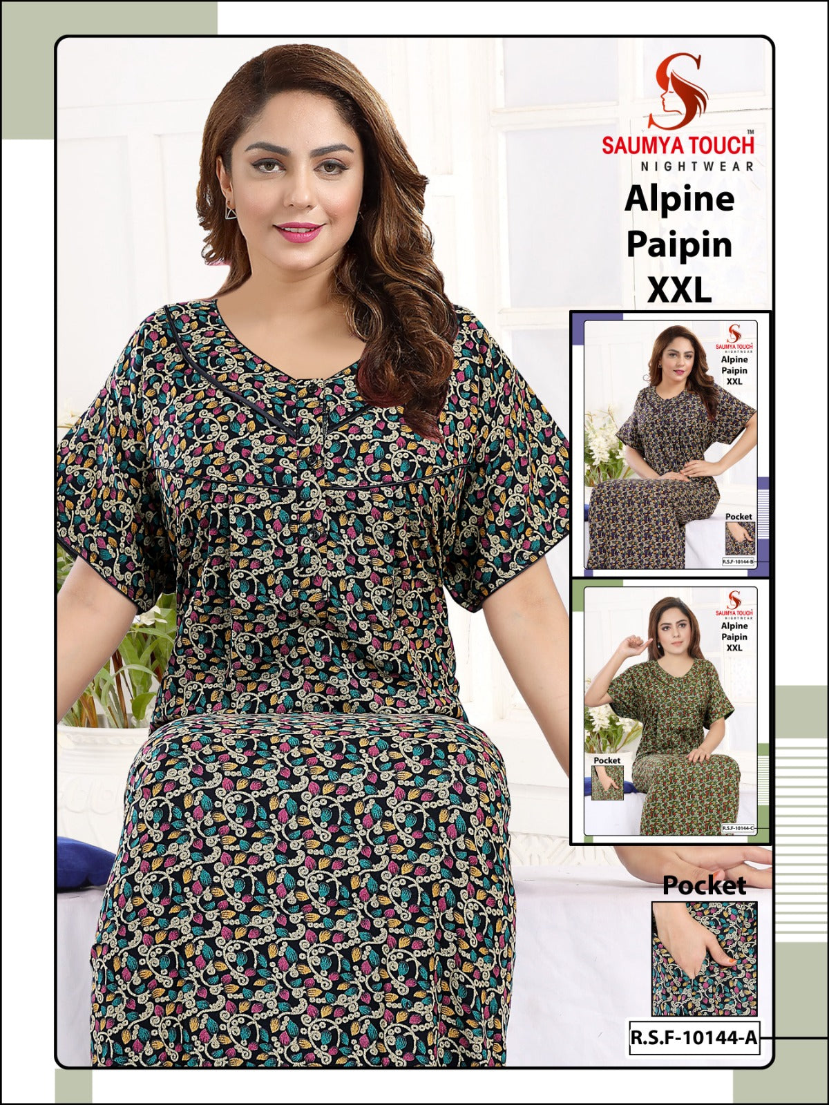 Paipin-281223 Saumya Touch Night Gowns