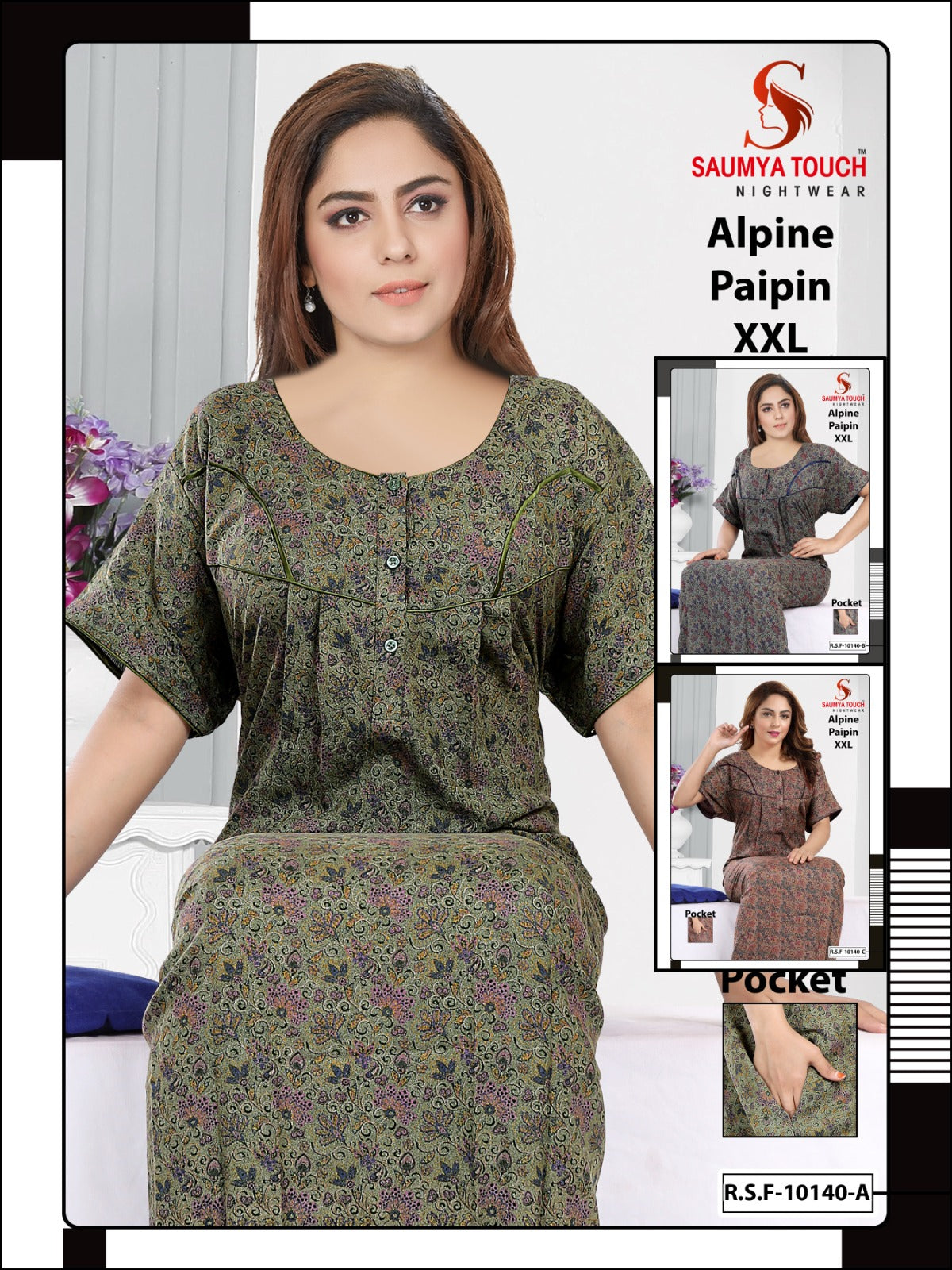 Paipin-281223 Saumya Touch Night Gowns