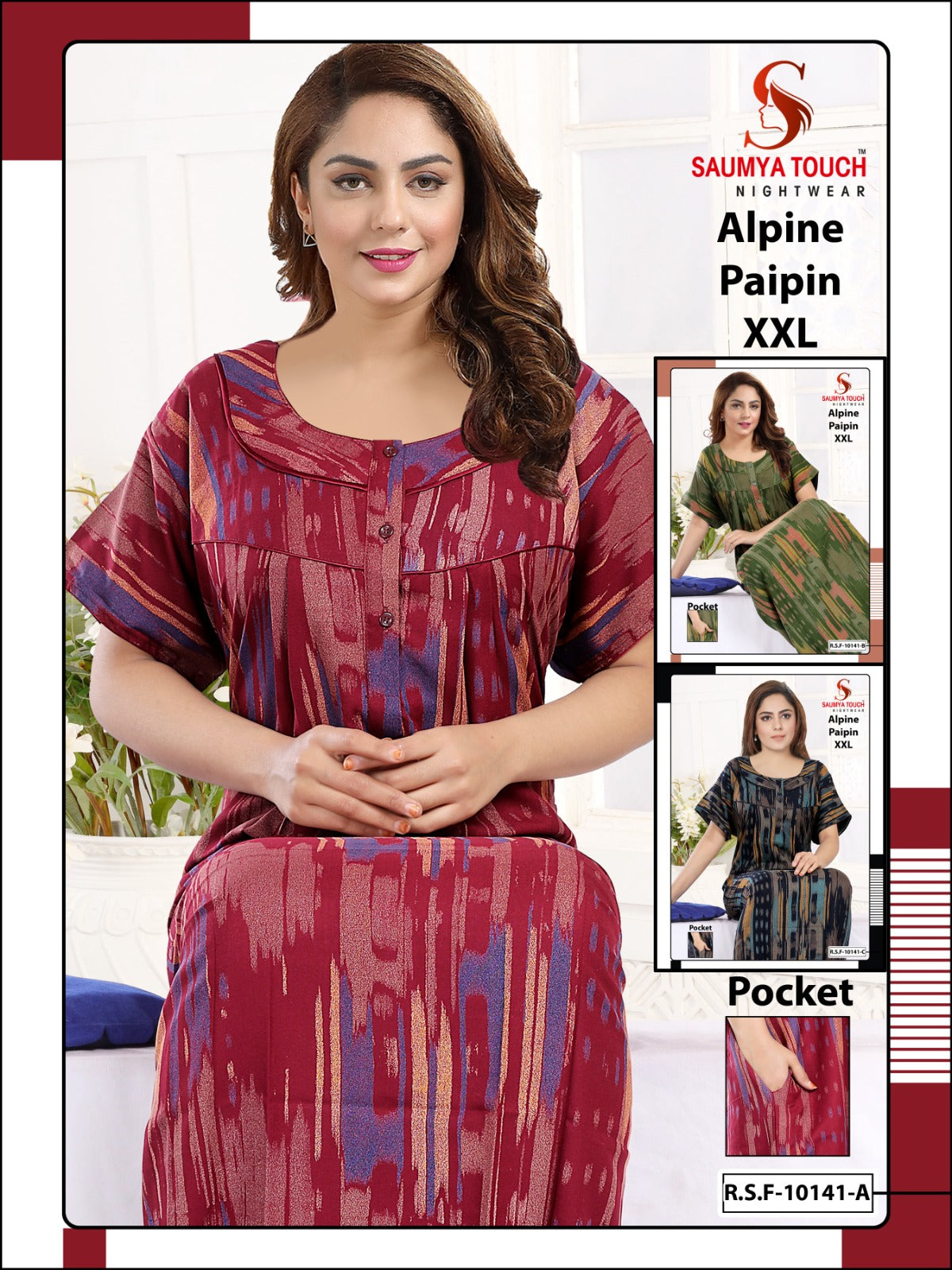 Paipin-281223 Saumya Touch Night Gowns