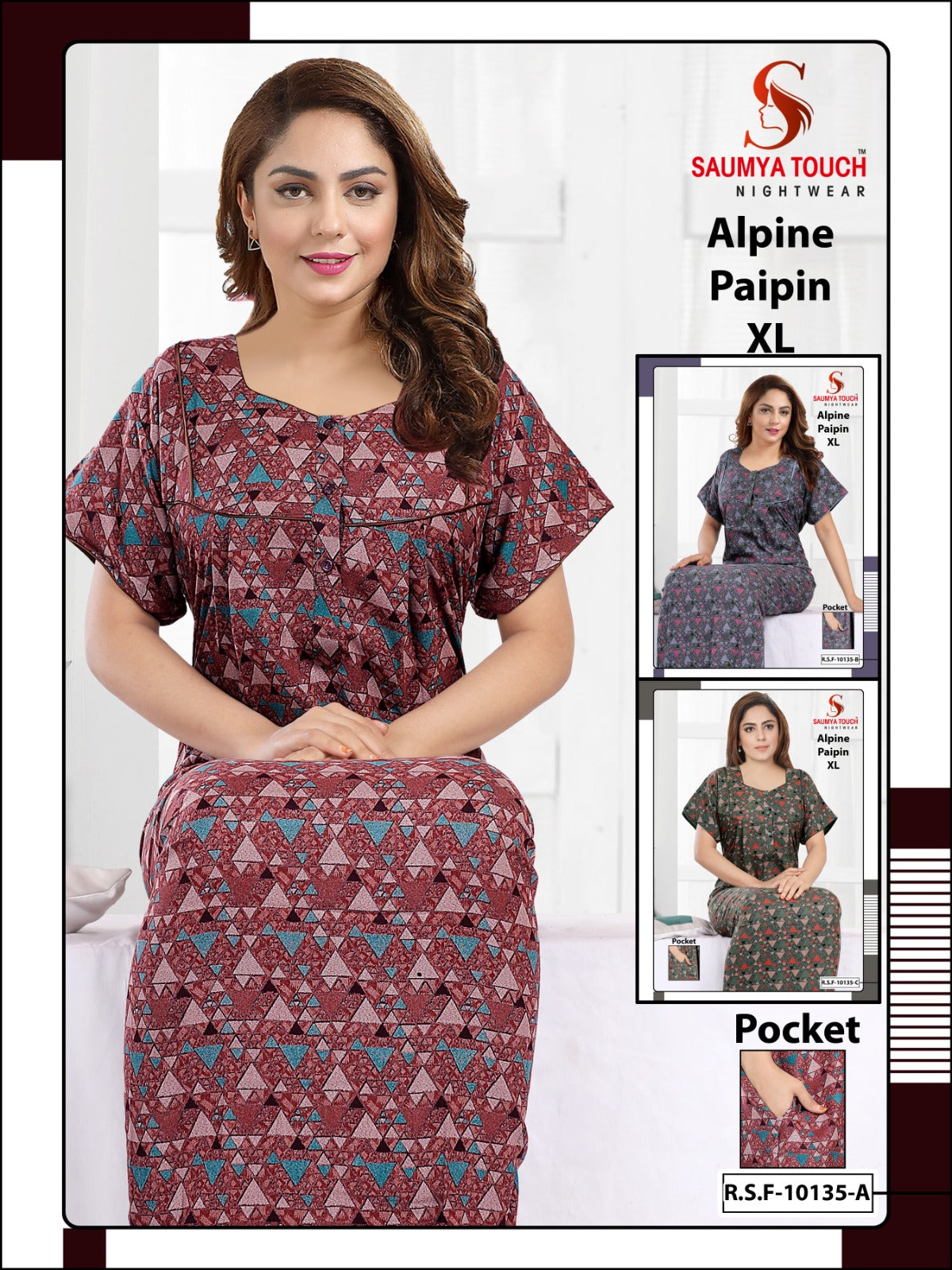 Paipin-2812 Saumya Touch Night Gowns