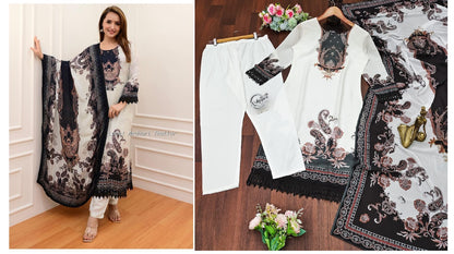 Karachi Print Qubo Fox Georgette Pakistani Readymade Suits