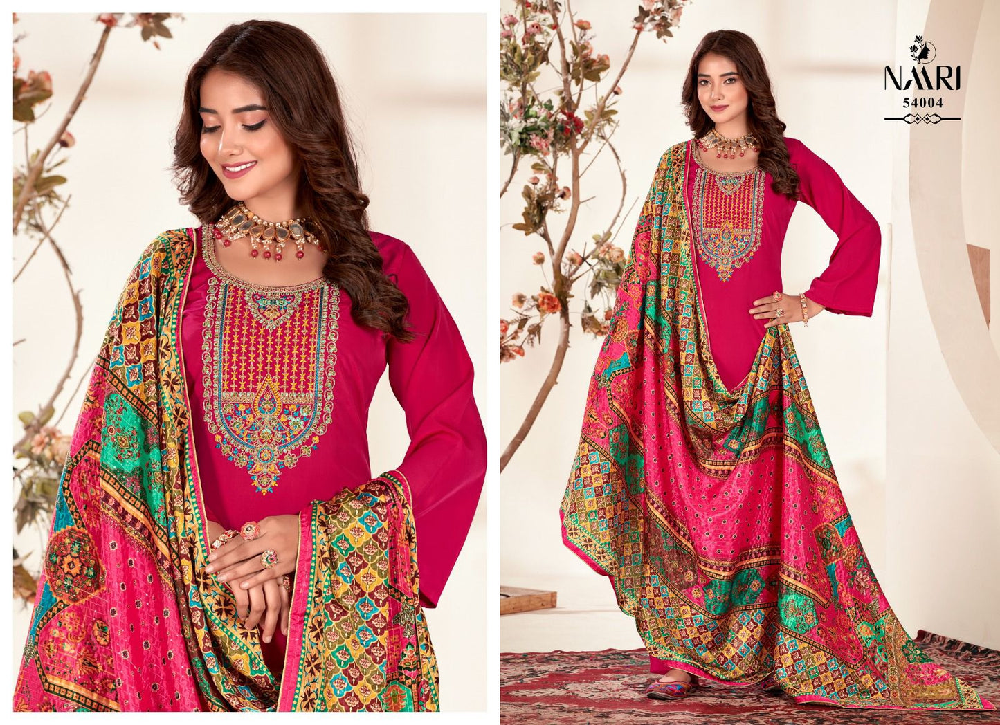 Palak Naari Chinon Plazzo Style Suits