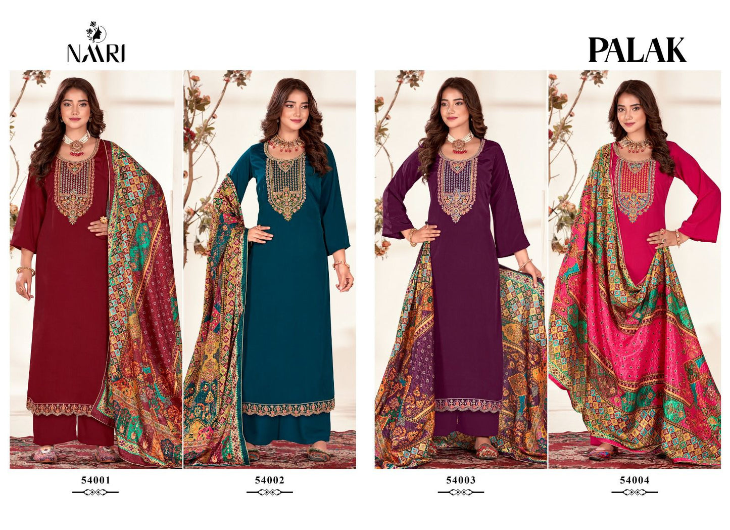 Palak Naari Chinon Plazzo Style Suits