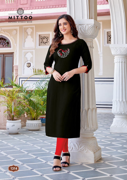 Palak Vol 36 Mittoo Rayon Long Straight Kurti