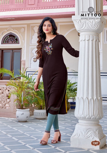 Palak Vol 36 Mittoo Rayon Long Straight Kurti