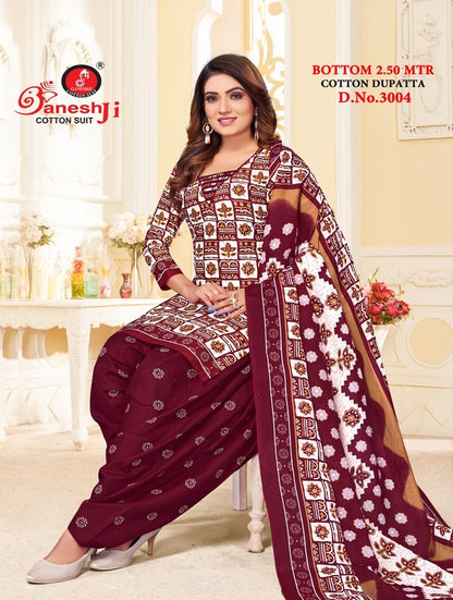 Panchi Vol 3-Patiyala Ganeshji Indo Cotton Dress Material