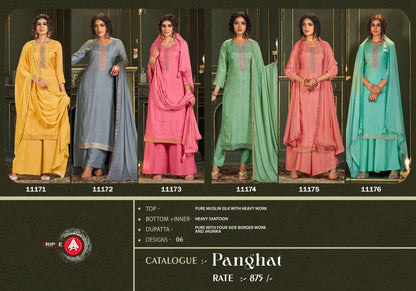 Panghat Triple Aaa Muslin Plazzo Style Suits