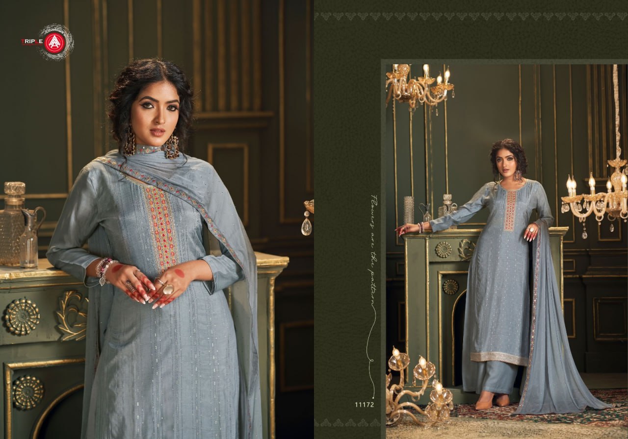 Panghat Triple Aaa Muslin Plazzo Style Suits