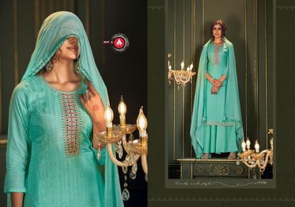 Panghat Triple Aaa Muslin Plazzo Style Suits