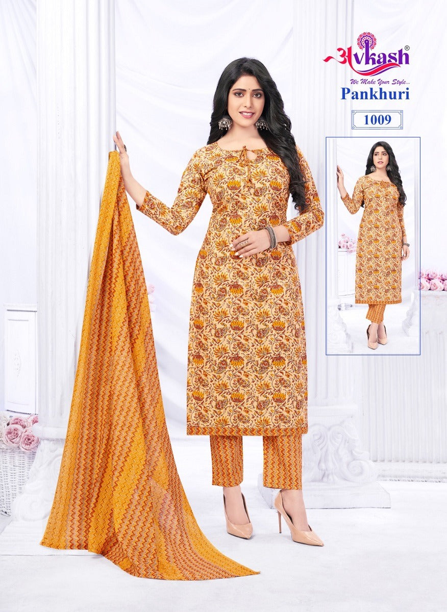 Pankhuri Vol 1 Avkash Cotton Readymade Pant Style Suits