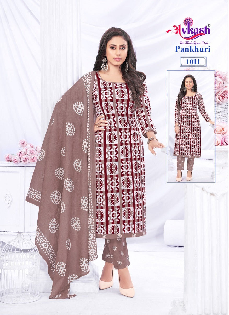 Pankhuri Vol 1 Avkash Cotton Readymade Pant Style Suits
