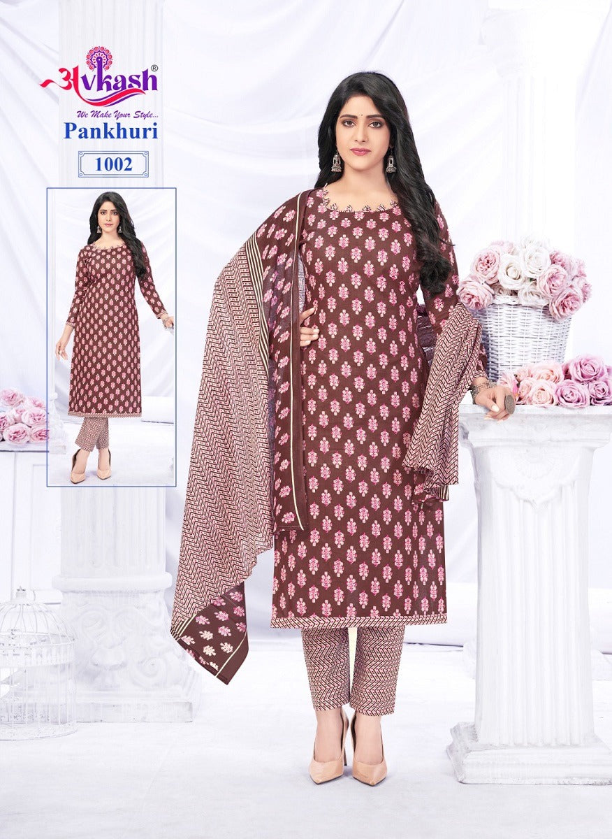 Pankhuri Vol 1 Avkash Cotton Readymade Pant Style Suits
