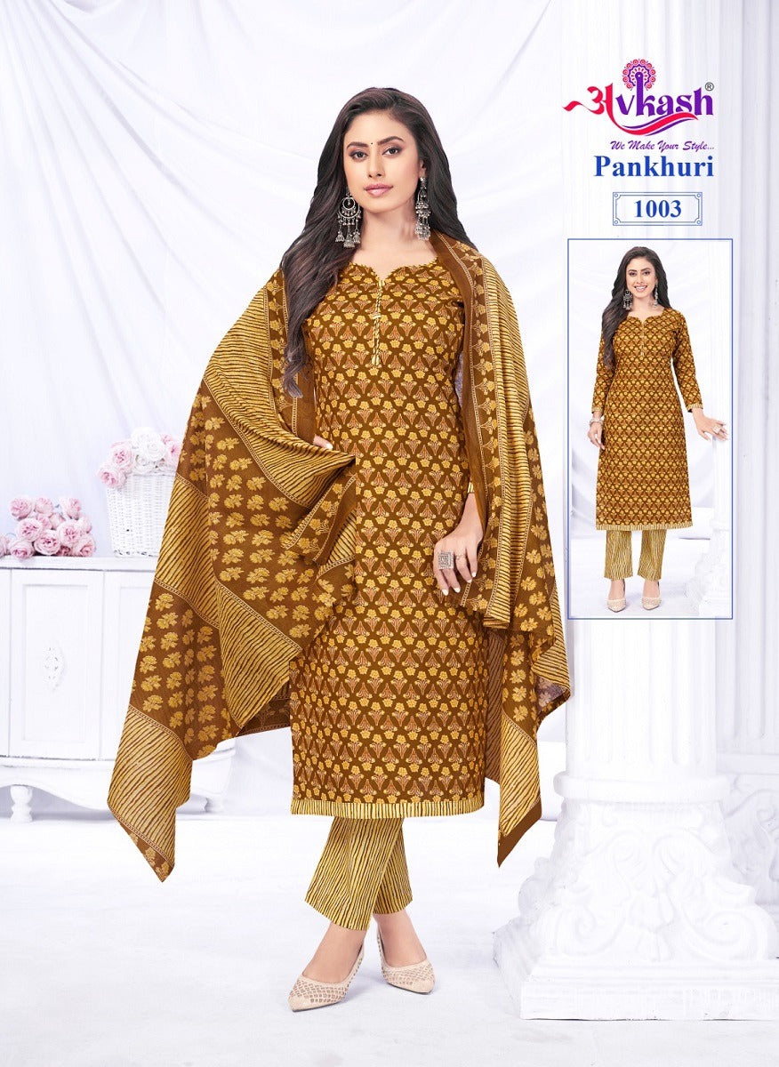 Pankhuri Vol 1 Avkash Cotton Readymade Pant Style Suits