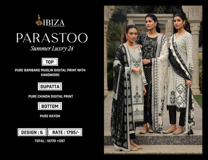 Parastoon Ibiza Bemberg Muslin Pant Style Suits