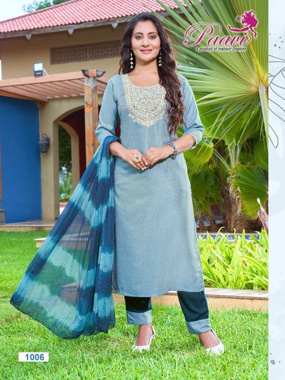 Paree Vol 1 Paavi Rayon Readymade Pant Style Suits