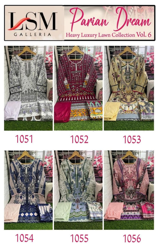 Parian Dream Heavy Luxury Lawn Collection Vol 6 Lsm Galleria Pakistani Readymade Suits