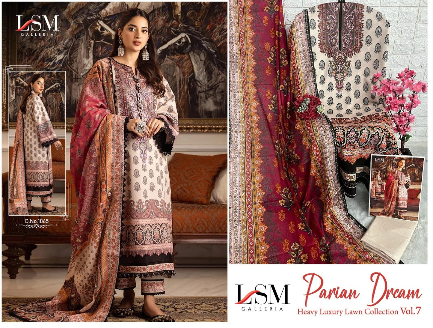 Parian Dream Heavy Luxury Lawn Collection Vol 7 Lsm Galleria Karachi Salwar Suits