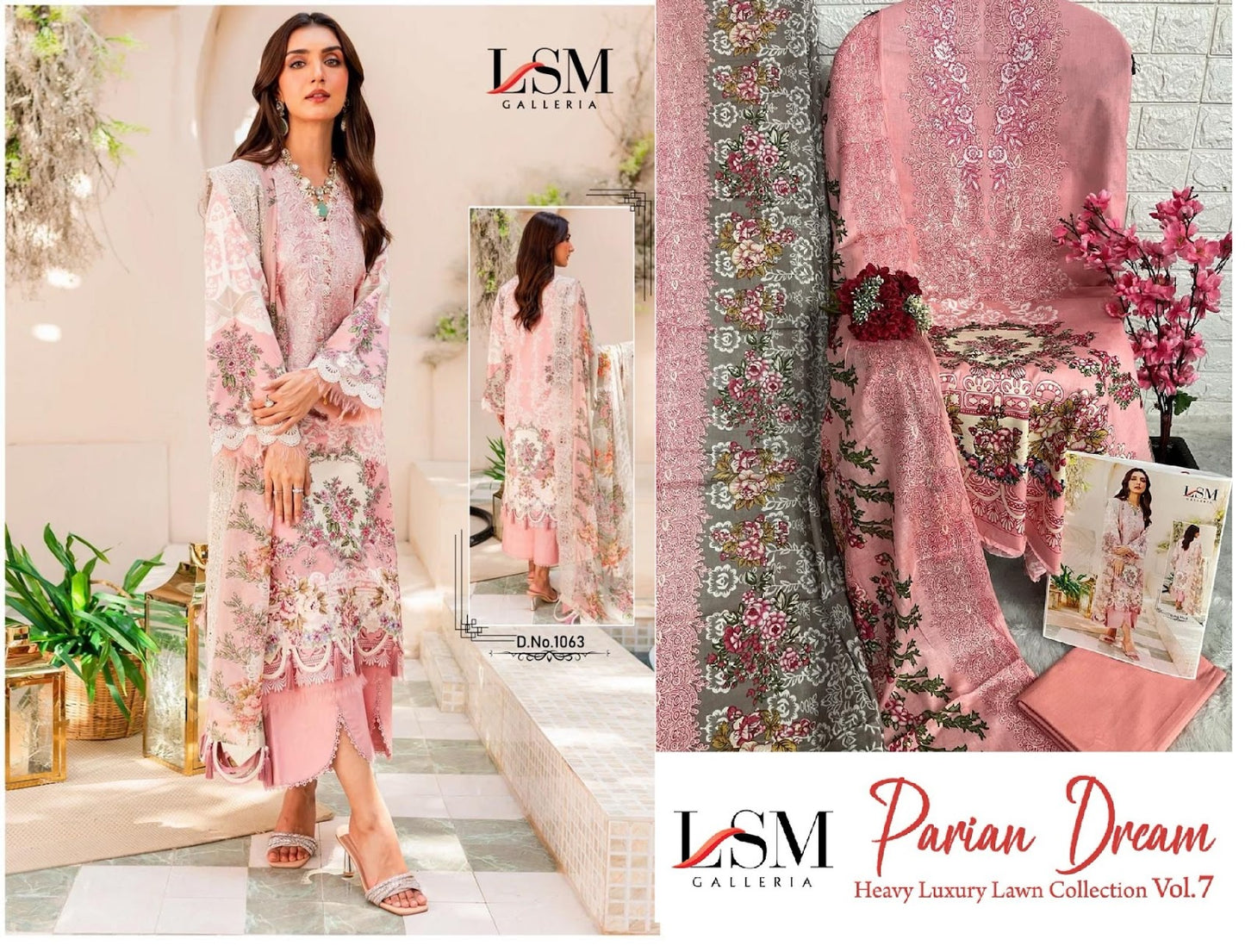 Parian Dream Heavy Luxury Lawn Collection Vol 7 Lsm Galleria Karachi Salwar Suits