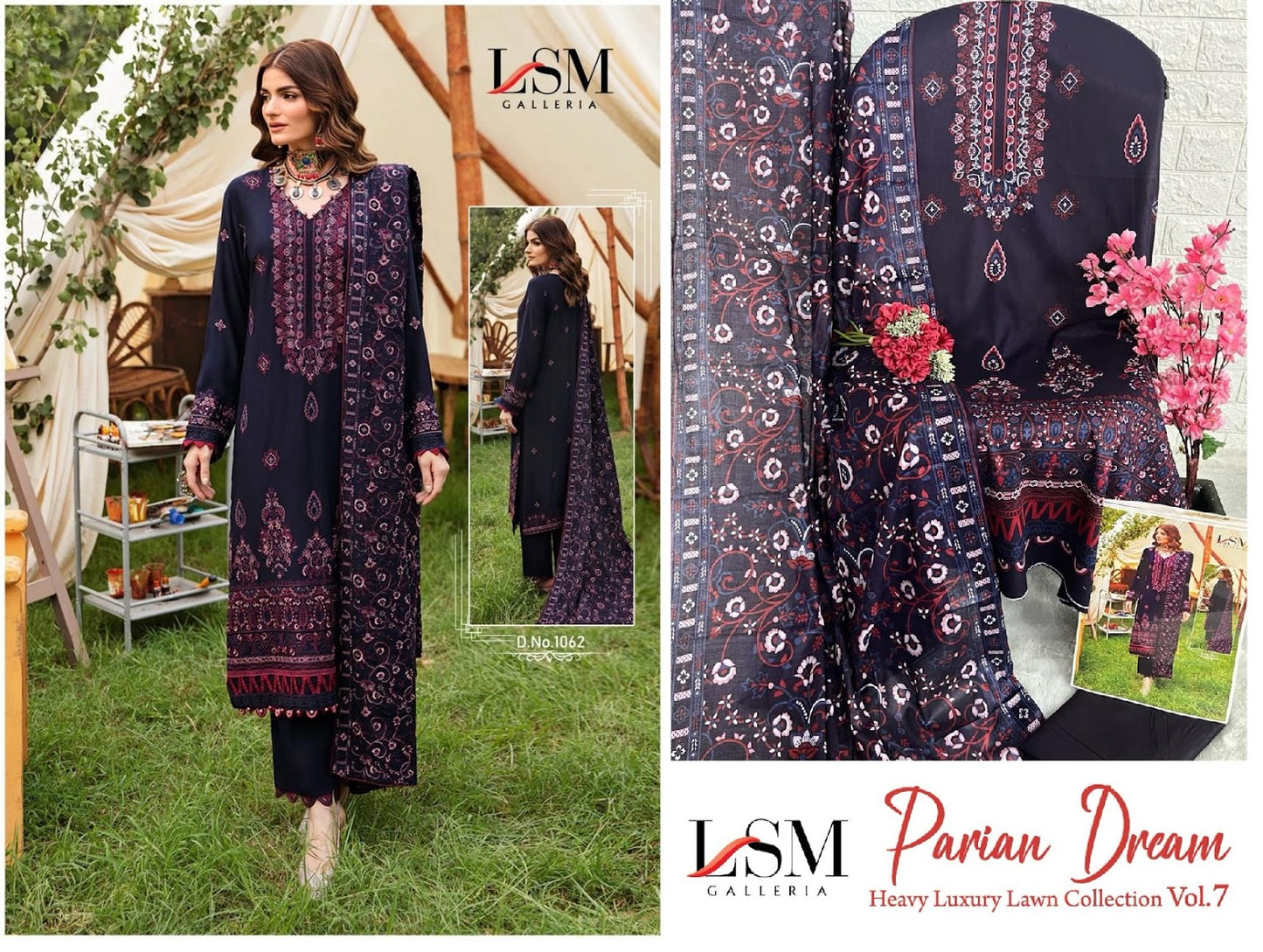 Parian Dream Heavy Luxury Lawn Collection Vol 7 Lsm Galleria Karachi Salwar Suits
