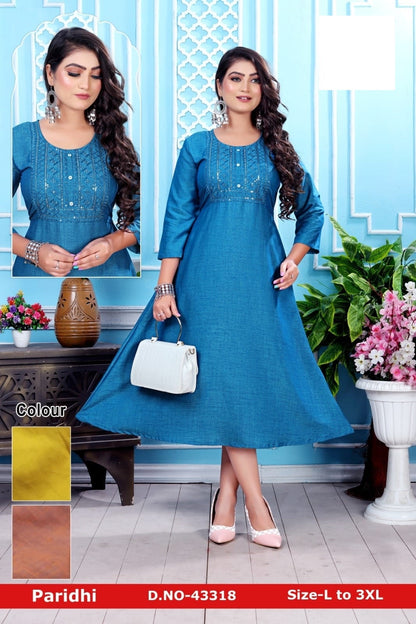 Paridhi-A Zoya Rayon Anarkali Kurtis