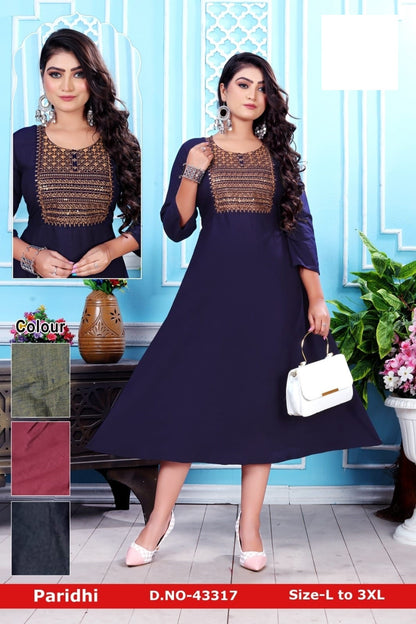 Paridhi-A Zoya Rayon Anarkali Kurtis