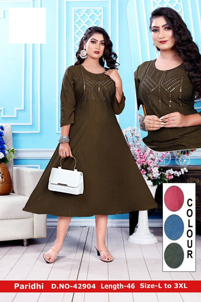 Paridhi-A Zoya Rayon Anarkali Kurtis