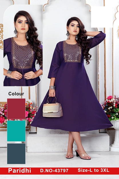 Paridhi-A Zoya Rayon Anarkali Kurtis